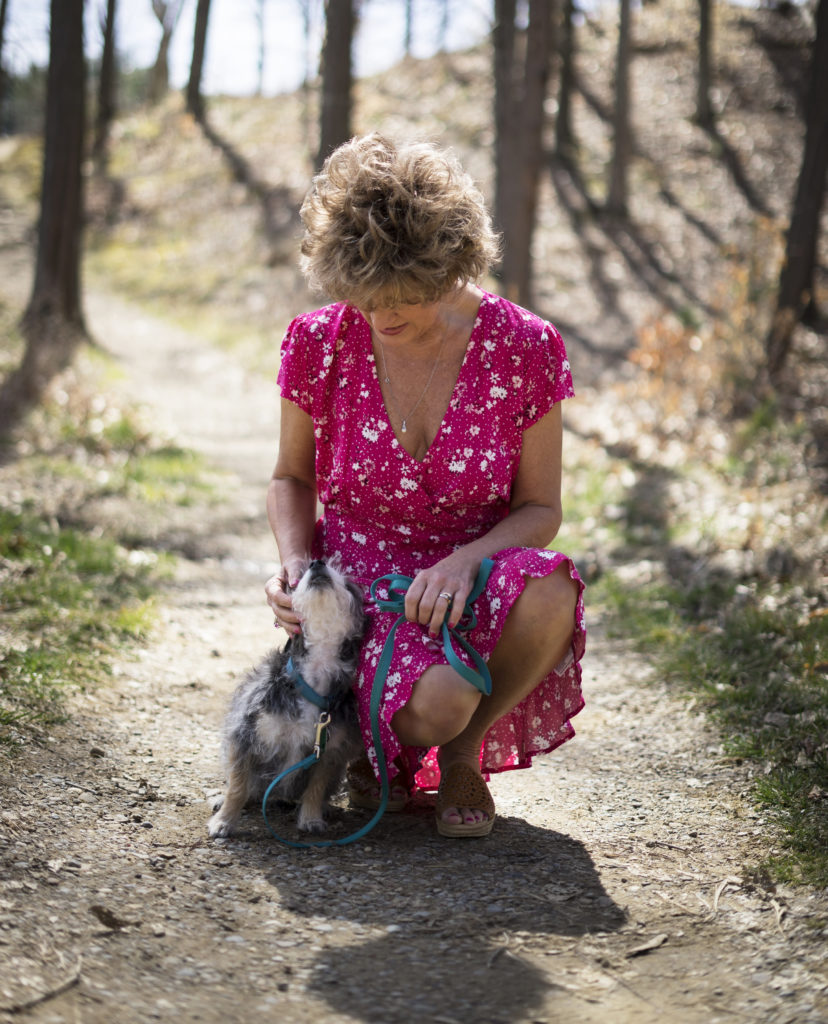 Sherry with her dog, Wingman