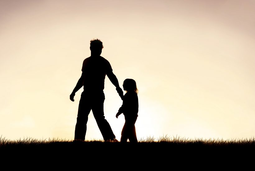 Father walking with child